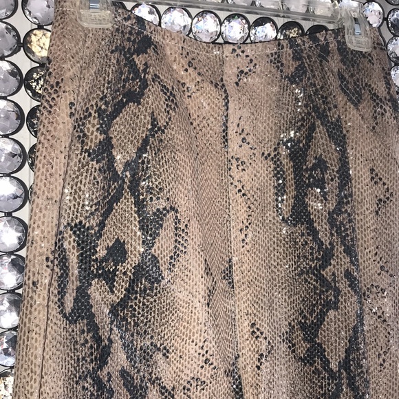 Newport News Shiny Snake Midi Leather Skirt - Picture 2 of 7